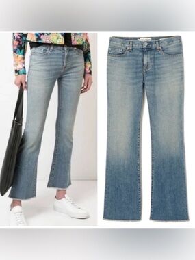 Nili Lotan Vianka Raw Hem Flare Jean Venice Wash Women’s Size 25